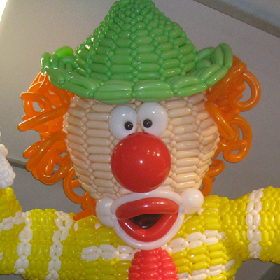 Clown head and shoulders.